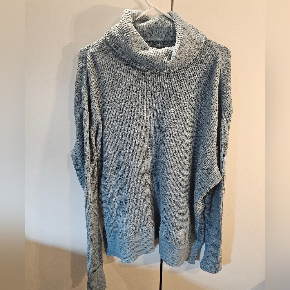 We The Free Blue Turtleneck Sweater Soft Knit Casual